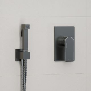 Гигиенический душ со смесителем WasserKRAFT Wiese A8451.186.239.215 со шлангом 120 см оружейная сталь