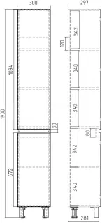 Шкаф-пенал для ванной VIANT Мальта белый, дуб вотан Шкаф-пенал для ванной VIANT Мальта белый, дуб вотан