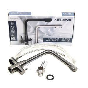 Смеситель для кухни Melana MELANA-F9505HB с переключателем на фильтр графит