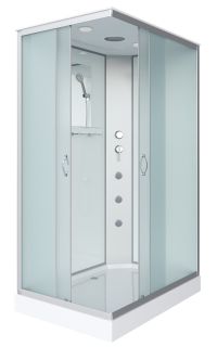 Душевая кабина Niagara NG-43185-14QG с гидромассажем 110x80см серебро/матовое