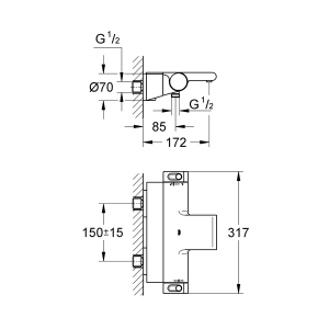 Смеситель для ванны Grohe Grohtherm 2000 NEW 34464001 хром