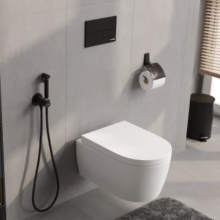 Гигиенический душ со смесителем WasserKRAFT Elbe A70638 чёрный матовый