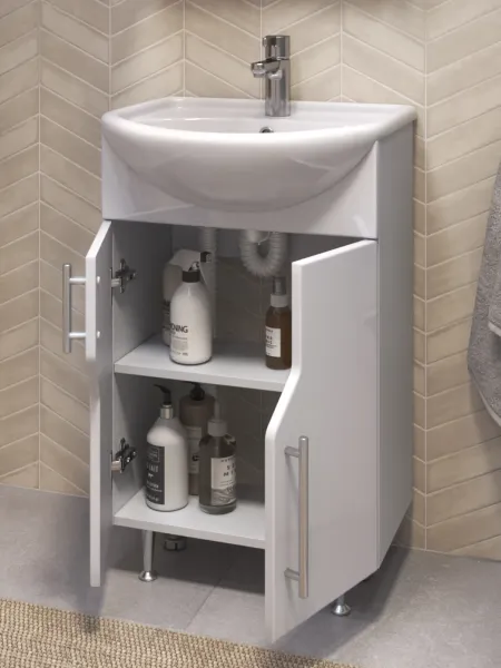 Тумба под раковину напольная Vigo Turin 224 50 см поставляется в разобранном виде белый