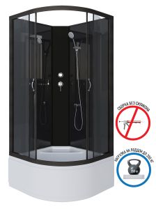 Душевая кабина Niagara NG-6508-14BK 90x90см чёрный/тонированное