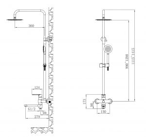 Душевая система ESKO Orlando ST250OL хром