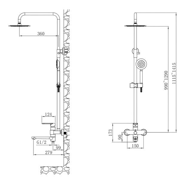 Душевая система ESKO Orlando ST250OL хром