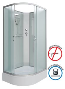 Душевая кабина Niagara NG-33094-14RBK 100x90см серебро/матовое