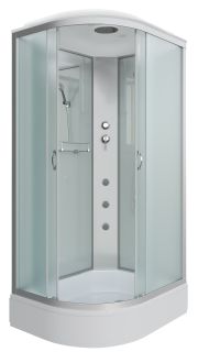 Душевая кабина Niagara NG-33094-14RG с гидромассажем 100x90см серебро/матовое