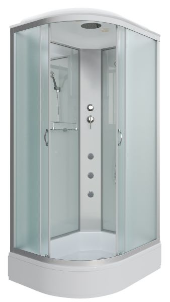 Душевая кабина Niagara NG-33094-14RG с гидромассажем 100x90см серебро/матовое