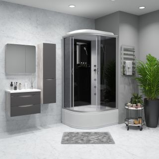 Душевая кабина Niagara NG-2510-14RG с гидромассажем 120x80см серебро/тонированное