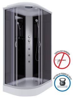 Душевая кабина Niagara NG-3512-14RG с гидромассажем 120x80см серебро/тонированное