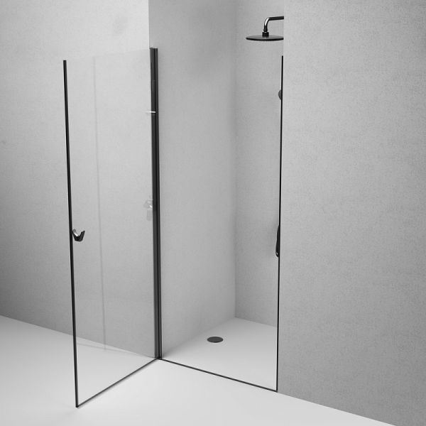 Душевая дверь AM.PM Sunny W87G-90-1P-BT прозрачное стекло профиль черный матовый 90x190