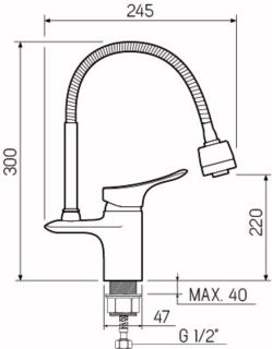 Смеситель для кухни РМС SL120-016F хром Смеситель для кухни РМС SL120-016F хром
