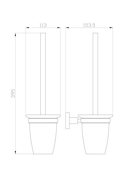 Туалетный ёршик в комплекте Wonzon & Woghand Easy WW-8129 хром
