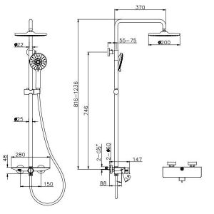 Душевая стойка Kohr Cool 1LN810301CP-0000A хром