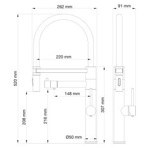 Смеситель для кухни Wonzon & Woghand WW-88458007-BN с гибким изливом и подключением фильтра брашированный никель Смеситель для кухни Wonzon & Woghand WW-88458007-BN с гибким изливом и подключением фильтра брашированный никель