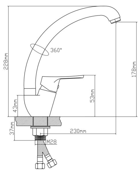 Смеситель для кухни BOOU B8290-10F хром