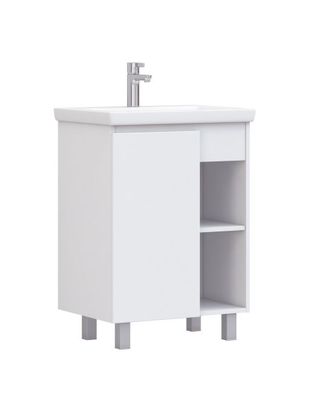 Тумба под раковину напольная Vigo Milos 316 60 см поставляется в разобранном виде белый