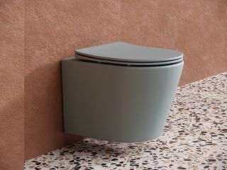 Подвесной унитаз Ceramica Nova Balearica CN6000MH безободковый антрацит матовый Подвесной унитаз Ceramica Nova Balearica CN6000MH безободковый антрацит матовый