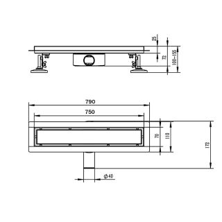 Душевой лоток Azario AZT2PT20750 75 см