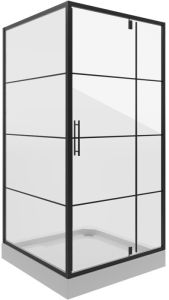 Душевой уголок Niagara NG-0200-08 BLACK 100x100см чёрный/прозрачное