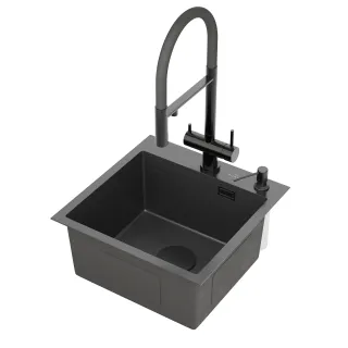 Кухонная мойка Roxenbath Snake 45 560220-45-BS графит текстурное покрытие