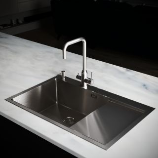 Мойка для кухни с правым крылом и дозатор РМС MRK-7851L серый