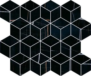 Декор Kerama Marazzi T017\14026 Греппи черный мозаичный глянцевый 45x37.5x1