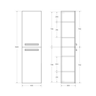 Шкаф подвесной Cezares Эко (Eco) ECO-CER-N-1500-2A-SC-GCO-P 40 см серо-бежевый матовый