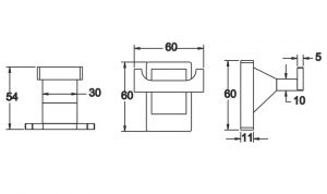 Крючок для ванной комнаты двойной Rose RG1621H чёрный