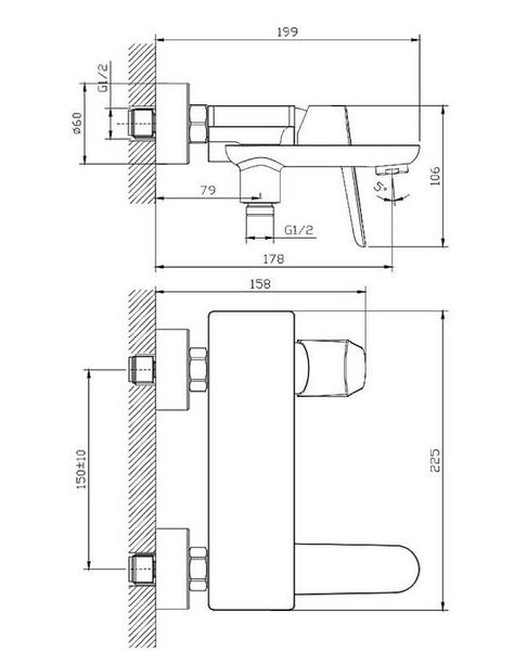 Смеситель для ванны Raglo R31.30 хром