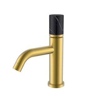 Смеситель для раковины Boheme Stick 121-MG-MR-B золото матовое/чёрный мрамор Смеситель для раковины Boheme Stick 121-MG-MR-B золото матовое/чёрный мрамор
