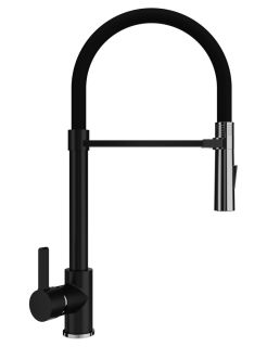 Смеситель для кухни Ulgran Classic U-024-344 с высоким гибким изливом ультра-чёрный Смеситель для кухни Ulgran Classic U-024-344 с высоким гибким изливом ультра-чёрный