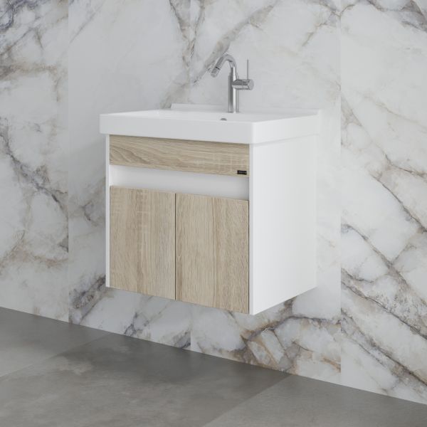 Подвесная тумба под раковину Санта Мира 700476 60 см янтарный/белый