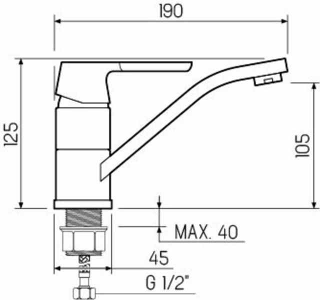 Смеситель для кухни РМС SL123W-004F-15 белый