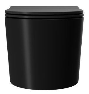 Подвесной унитаз Point Веста PN41701BM безободковый чёрный матовый Подвесной унитаз Point Веста PN41701BM безободковый чёрный матовый