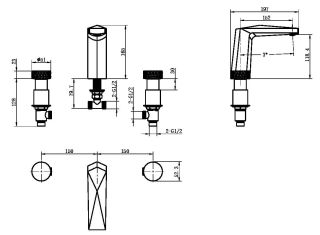 Смеситель для раковины Boheme Venturo 150-BCR-TOUCH чёрный матовый/хром Смеситель для раковины Boheme Venturo 150-BCR-TOUCH чёрный матовый/хром