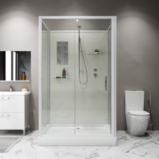 Душевая кабина Niagara Standart ST120/90/15Q/BK 120x90 см профиль белый стекло прозрачное