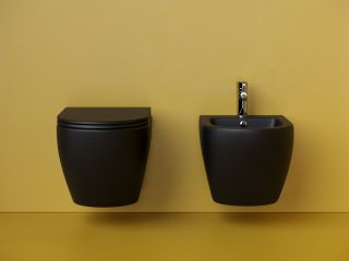 Унитаз подвесной Ceramicanova Метрополь (Metropol) CN4002TMB безободковый торнадо чёрный матовый