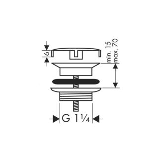 Донный клапан Hansgrohe 50001000 для раковины Донный клапан Hansgrohe 50001000 для раковины