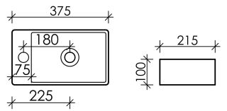 Раковина Ceramica Nova Element CN5008 отверстие под смеситель слева 38см белый Раковина Ceramica Nova Element CN5008 отверстие под смеситель слева 38см белый