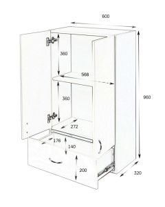 Шкаф Orange Смайл SM-60SR1 белый 60 см