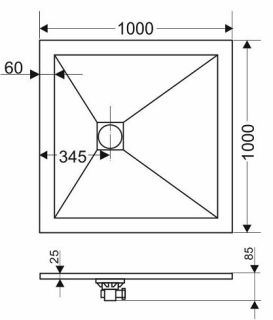 Душевой поддон Grossman Strong GR-S29090Q 90x90см графит Душевой поддон Grossman Strong GR-S29090Q 90x90см графит