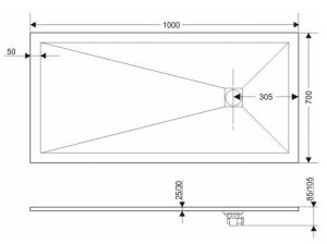 Душевой поддон Grossman Strong GR-S170100Q 100x70см белый