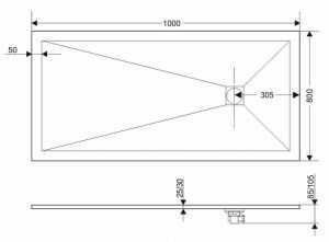 Душевой поддон Grossman Strong GR-S180100Q 100x80см белый