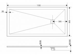 Душевой поддон Grossman Strong GR-S190110Q 110x90см белый