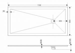 Душевой поддон Grossman Strong GR-S280110Q 110x80см графит