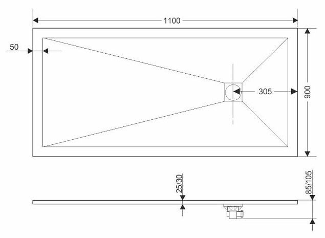 Душевой поддон Grossman Strong GR-S290110Q 110x90см графит Душевой поддон Grossman Strong GR-S290110Q 110x90см графит