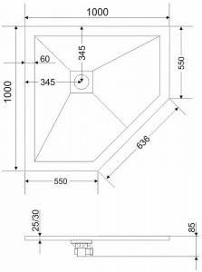 Душевой поддон Grossman Strong GR-S19090D 90x90см белый