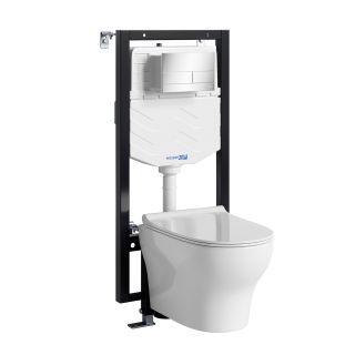 Система инсталляции с унитазом WasserKRAFT Vils 56TLT.010.ME.CH04.H001 кнопка смыва хром